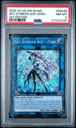 Yu-Gi-Oh! Sky Striker Ace=Zero DUAD-EN049 Secret Rare 1st Edition - PSA 8 - Image 1
