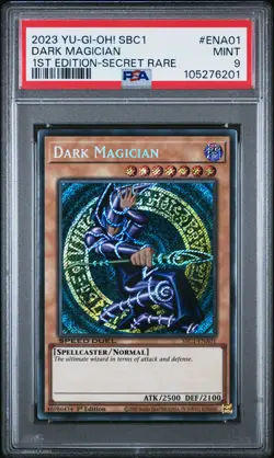 2023 YU-GI-OH! SBC1-SPEED DUEL STREETS OF BATTLE CITY #ENA01 DARK MAGICIAN PSA 9 - Image 1