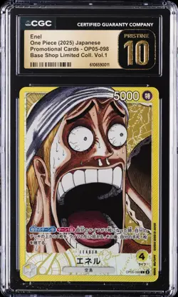 2025 ONE PIECE JPN BASE SHOP LIMITED COLLECTION VOL. 1 ENEL CGC 10 PRISTINE - Image 1