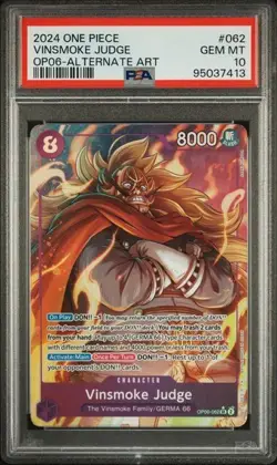 One Piece Wings Of The Captain ENGLISH Vinsmoke Judge Alt Art GEM MINT PSA 10 - Image 1