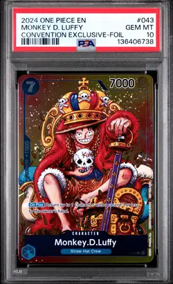 2024 ONE PIECE PROMOS CONVENTION EXCLUSIVE-FOIL #043 MONKEY D. LUFFY PSA 10 - Image 1
