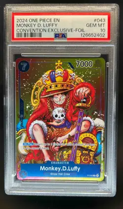 2024 One Piece Monkey.D.Luffy Convention Exclusive Foil #043 PSA 10 - Image 1