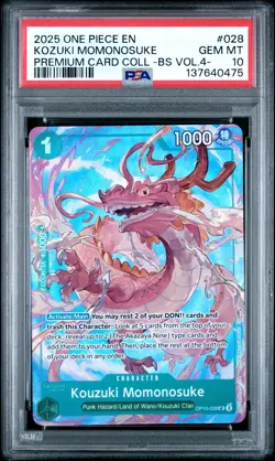 2025 ONE PIECE PREMIUM COLLECTION BEST SELECTION VOL.4 KOZUKI MOMONOSUKE PSA 10 - Image 1