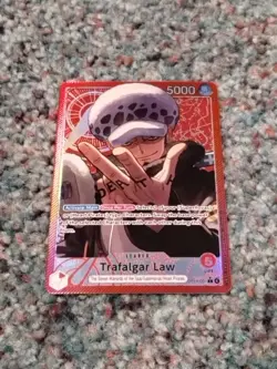One Piece TCG English OP14-001 Trafalgar Law Leader Alt Art - Image 1