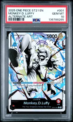 2025 ONE PIECE STARTER DECK ST21-EX GEAR 5 ALTERNATE ART MONKEY D. LUFFY PSA 10 - Image 1