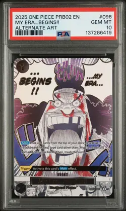 2025 ONE PIECE PRB02-PREMIUM BOOSTER ALTERNATE ART #096 MY ERA...BEGINS!! PSA 10 - Image 1