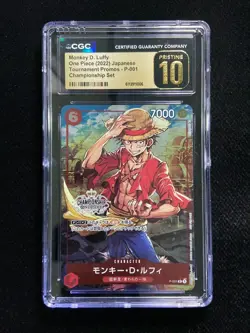 2022 One Piece JPN Monkey D. Luffy P-001 Promo Championship CGC10 PRISTINE IO35 - Image 1
