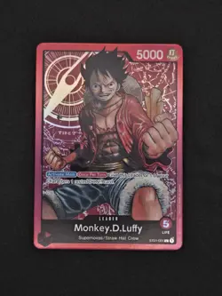 One Piece TCG MONKEY.D. LUFFY ENGLISH PRE-ERRATA FOIL LEADER NM ST01-001 EN - Image 1