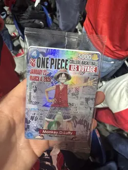 One Piece Gonzaga CCG Monkey D. Luffy Promo Holo Card College Basketball - Image 1