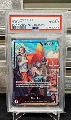 2025 One Piece Shanks #001 PSA Magazine Exclusive PSA 10 GEM MINT - Image 1