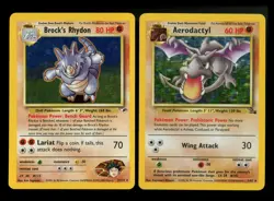 Aerodactyl 1/62 Fossil Brock's Rhydon 2/132 Gym Vintage Pokemon Card Lot WOTC - Image 1