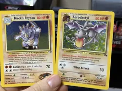 Aerodactyl 1/62 Fossil Brock's Rhydon 2/132 Gym Vintage Pokemon Card Lot WOTC - Image 3