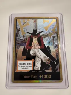 OP14 Gold DON!! Card Hawk Eye Mihawk The Azure Seas Seven One Piece CCG ENGLISH - Image 1
