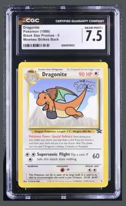 1999 POKEMON GAME BLACK STAR PROMOS #5 DRAGONITE CGC 7.5 - Image 1