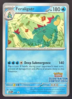 2023-25 Pokemon SV Black Star Promos SVP EN Feraligatr #213 Illustration Contest - Image 1