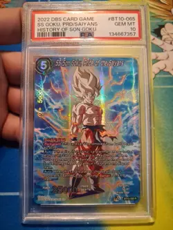 2022 DBS CARD GAME HISTORY OF SON GOKU #BT10-065 SS GOKU, PRD/SAIYANS PSA 10 - Image 1