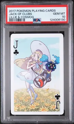 2017 POKEMON PLAYING CARDS LILLIE GLADION & LUSAMINE JACK OF CLUBS PSA 10 - Image 1
