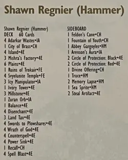 Magic Pro Tour 1996 NYC "Hammer"- 66 Cards MISSING MOST SIDEBOARD MTG - Image 2