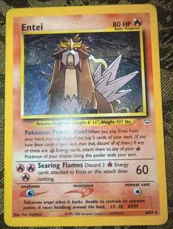 Pokemon Entei Neo Revelation 6/64 Holo Rare Card 80 HP The Pokemon Company - Image 1