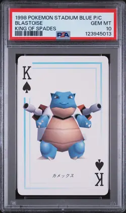 1998 POKEMON STADIUM BLUE VERSION PLAYING CARDS KING OF SPADES BLASTOISE PSA 10 - Image 1
