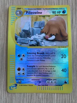 Piloswine 24/144 - Rare Rev Holo - E-Cards 2003 WOTC - Pokemon Card NM/LP - 1¢ - Image 1