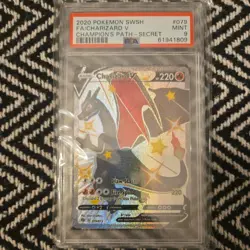 2020 Pokemon TCG Champions Path Secret Rare Shiny Charizard V Card PSA 9 #079 - Image 1