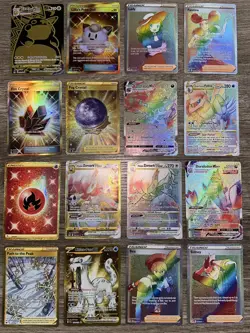 Rainbow & Gold lot of 16 Pokemon TCG Cards NM/M - Image 1