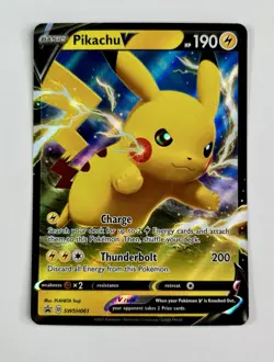 Pikachu V SWSH061 Sword & Shield Black Star Promo Pokemon Card * Near Mint - Image 1
