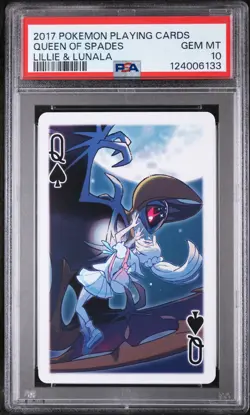 2017 POKEMON PLAYING CARDS LILLIE GLADION & LUSAMINE QUEEN OF SPADES PSA 10 - Image 1