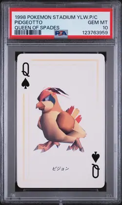 1998 POKEMON STADIUM YELLOW VERSION PLAYING CARDS PIDGEOTTO PSA 10 - Image 1
