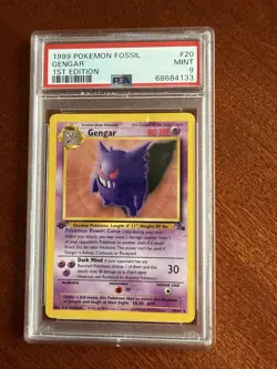 Pokemon Gengar Fossil TCG 1st Edition Card 20/62 1999 PSA 9 - Image 1