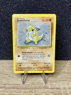 Sandshrew (62/102) ~ NM [Base Set Unlimited] Vintage 1999 WotC Pokemon TCG Card - Image 1
