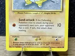 Sandshrew (62/102) ~ NM [Base Set Unlimited] Vintage 1999 WotC Pokemon TCG Card - Image 3