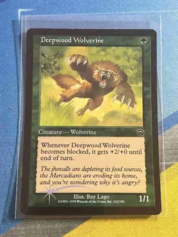 Magic the Gathering MTG Mercadian Masques DEEPWOOD WOLVERINE Foil - Image 1