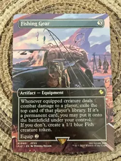 FISHING GEAR [Borderless] - Rare - FIC Final Fantasy Commander MTG free shipping - Image 1