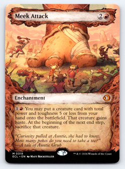 Meek Attack Borderless - Lorwyn Eclipsed MTG - Image 1