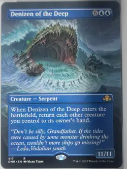 MTG Denizen of the Deep Borderless Regular #417 Dominaria Remastered DMR NM/M - Image 1