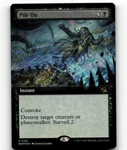 FOIL - MTG Pile On (Extended Art) 361 March of the Machine Rare - Image 1