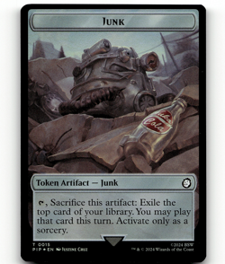 FOIL - MTG Junk Clue Double-Sided Token - Universes Beyond: Fallout - Image 1