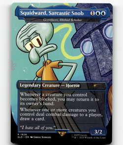 MTG Secret Lair - Squidward, Sarcastic Snob - Grazilaxx, Illithid Scholar #1928 - Image 1