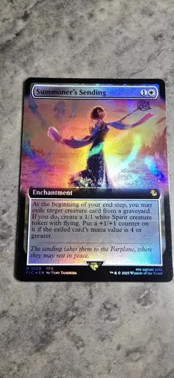 Summoner's Sending (Extended Art) Commander: Final Fantasy Foil Enchantment MTG - Image 1