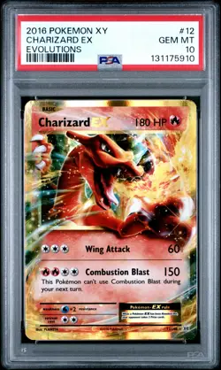 2016 POKEMON XY EVOLUTIONS #12 CHARIZARD EX PSA 10 - Image 1