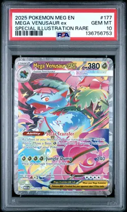 2025 POKEMON MEGA EVOLUTION SPECIAL ILLUSTRATION RARE MEGA VENUSAUR EX PSA 10 - Image 1