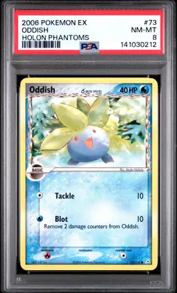 2006 POKEMON EX HOLON PHANTOMS #73 ODDISH PSA 8 - Image 1