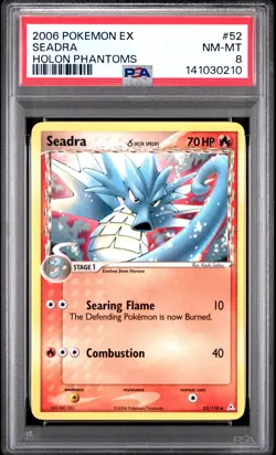 2006 POKEMON EX HOLON PHANTOMS #52 SEADRA PSA 8 - Image 1