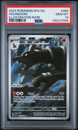 2024 POKEMON SFA EN-SHROUDED FABLE ILLUSTRATION RARE #066 HOUNDOOM PSA 10 - Image 1