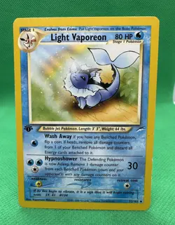 Pokemon Light Vaporeon 52/105 1st Edition Neo Destiny - Image 1
