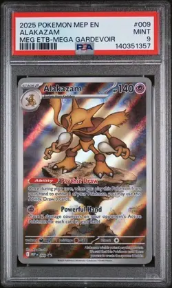 Pokemon TCG Alakazam MEP 009 Me: Mega Evolution Promo Holo PSA 9 - Image 1