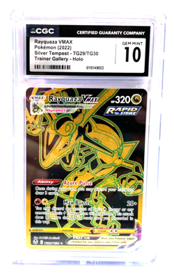 2022 POKEMON GEM MINT RAYQUAZA VMAX # TG29/TG30 HOLO GRADE 10 AWESOME ! - Image 1