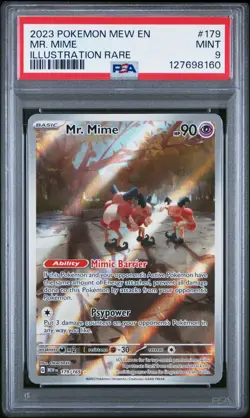 2023 POKEMON MEW EN-151 ILLUSTRATION RARE #179 MR. MIME PSA 9 - Image 1